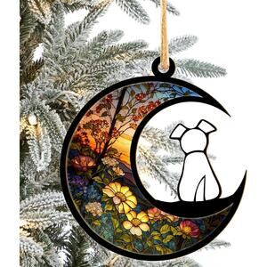 Dog Ornament Suncatcher Loss of Dog Sympathy Remembrance Gift in Memory 4"
